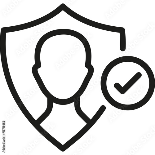 Face ID System, Biometric Identification Icon