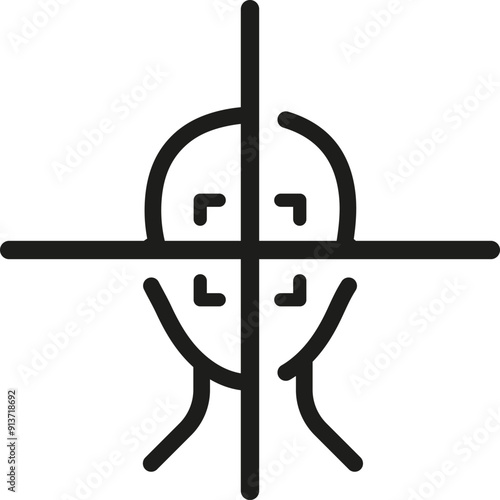 Face ID System, Biometric Identification Icon