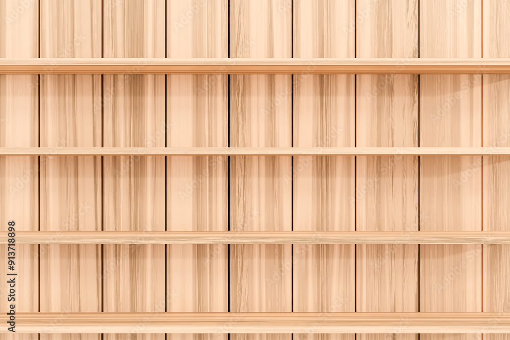 emply 4 step of wooden shelf, book shelf background, emply space for product, 3d rendering emply 4 step of wooden shelf, book shelf background, emply space for product, 3d rendering