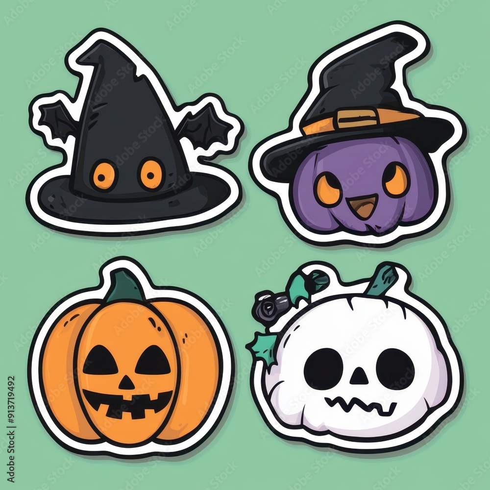 Halloween character die cut sticker design Halloween character die cut sticker design