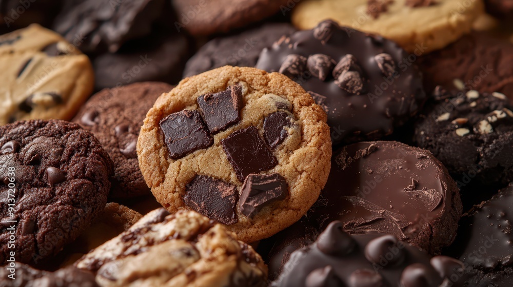 a close up of a bunch of cookies a close up of a bunch of cookies