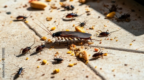 a group of bugs on the ground