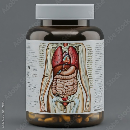 bottle with pills photo