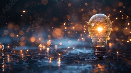 a conceptual image showcasing a light bulb as a metaphor for an innovative breakthrough smart idea