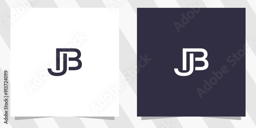 letter jb bj logo design vector