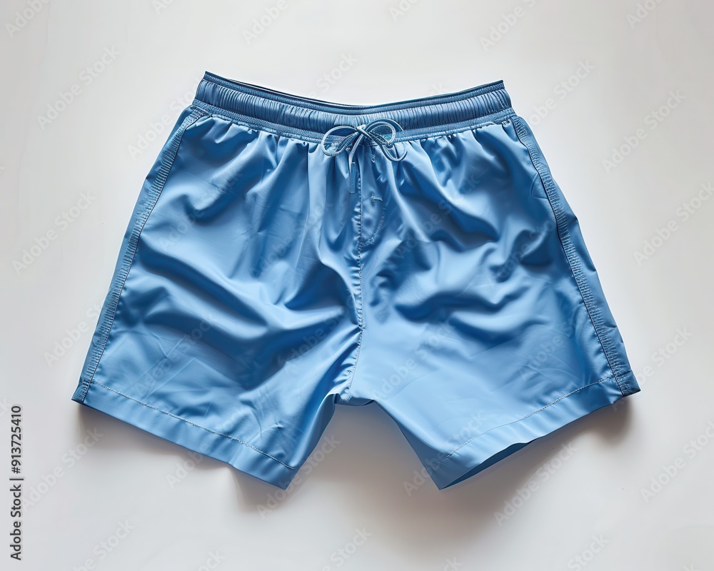 Blue Shorts - Men's Summer Wear on White Background for Isolated Product Display Blue Shorts - Men's Summer Wear on White Background for Isolated Product Display