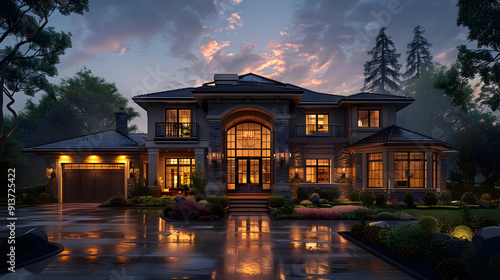 Luxury Home 3D Render Illustration