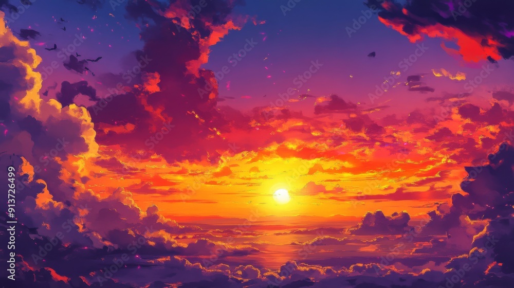 Naklejka premium sunset in the sky