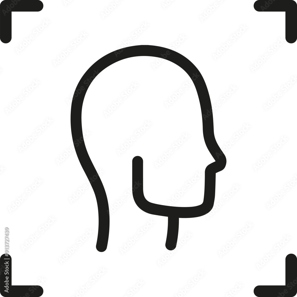 Face ID System, Biometric Identification Icon Face ID System, Biometric Identification Icon