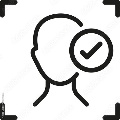 Face ID System, Biometric Identification Icon