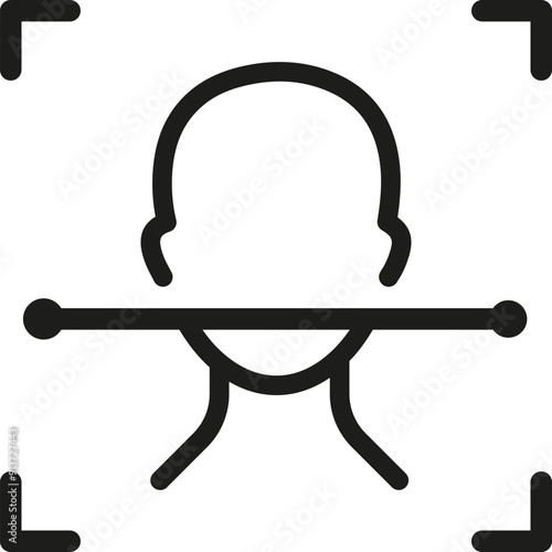 Face ID System, Biometric Identification Icon