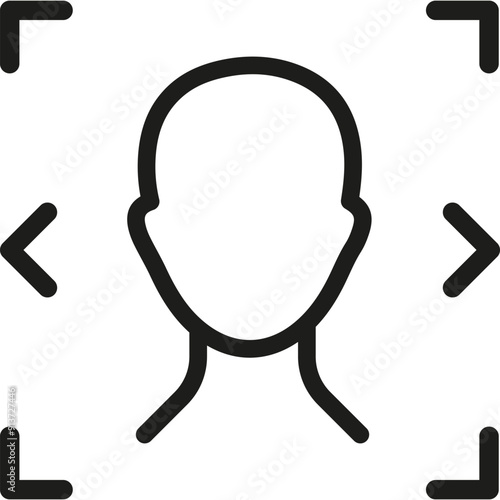 Face ID System, Biometric Identification Icon