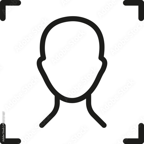 Face ID System, Biometric Identification Icon