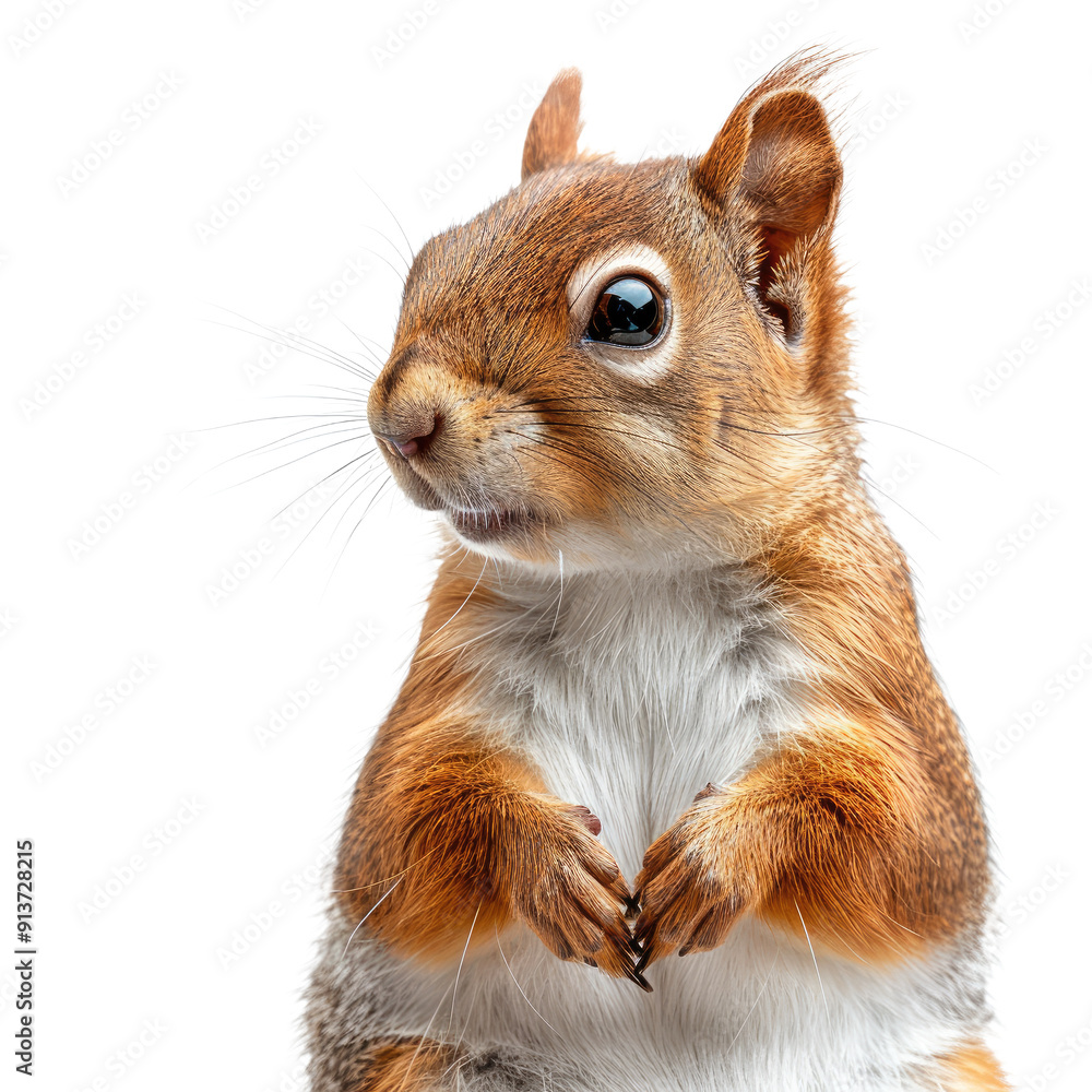 Fototapeta premium Squirrel isolated on a transparent background for web, banner, wallpaper