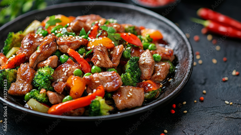 A delicious dish made with fried duck meat, fresh vegetables, and a tangy sauce. A delicious dish made with fried duck meat, fresh vegetables, and a tangy sauce.