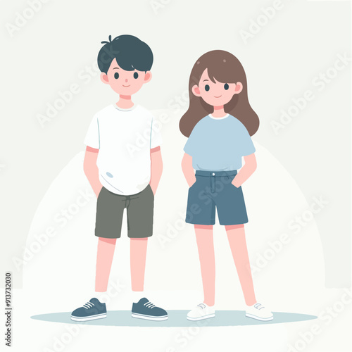 cartoon school child flat illustration