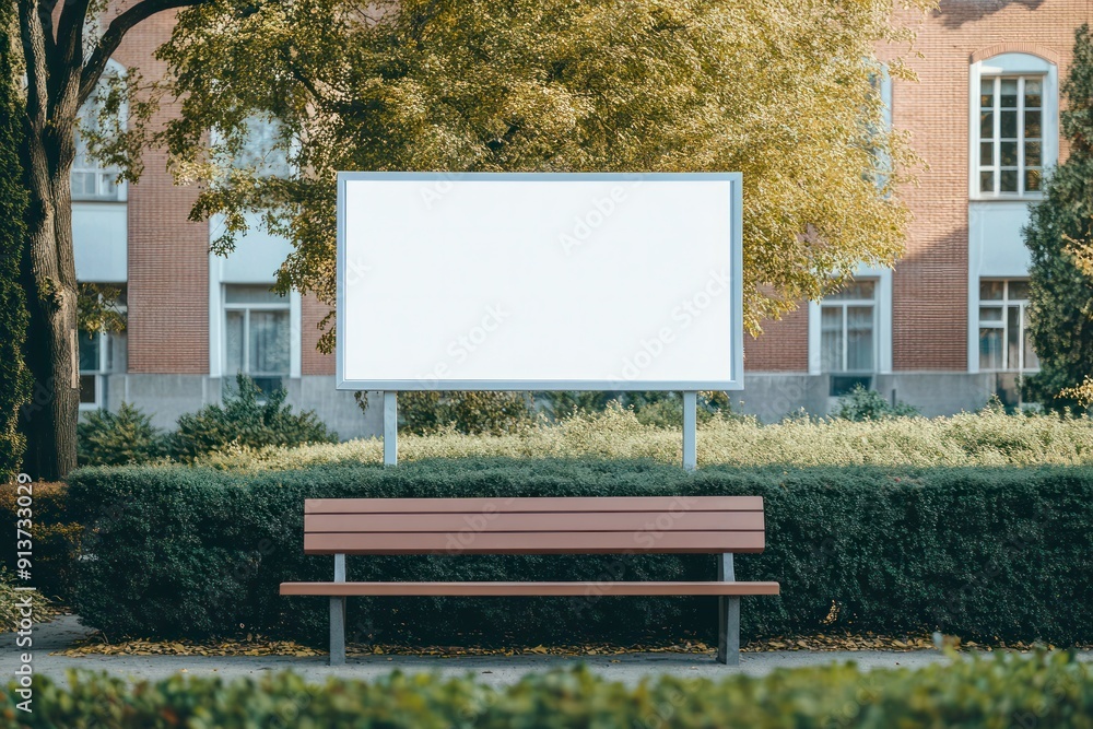 blank billboard poster mockup on college campus, event promotion and educational branding