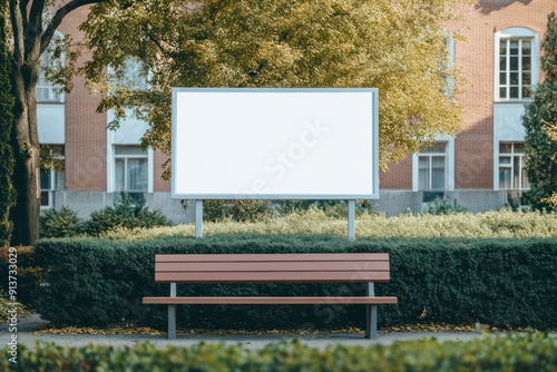 Obraz na płótnie blank billboard poster mockup on college campus, event promotion and educational branding w salonie