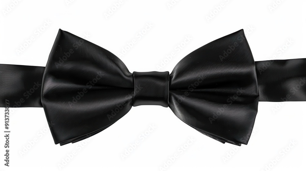 Bow Tie. Black Accessory for Party and Business Celebration on White Background Bow Tie. Black Accessory for Party and Business Celebration on White Background
