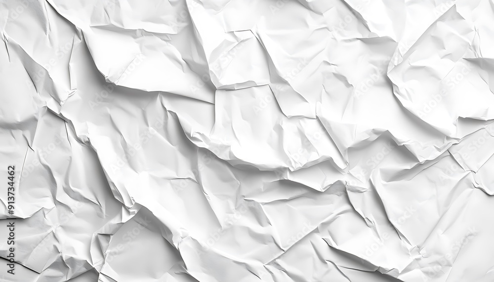 High Contrast White Crumpled and Creased Paper Poster Texture High Contrast White Crumpled and Creased Paper Poster Texture