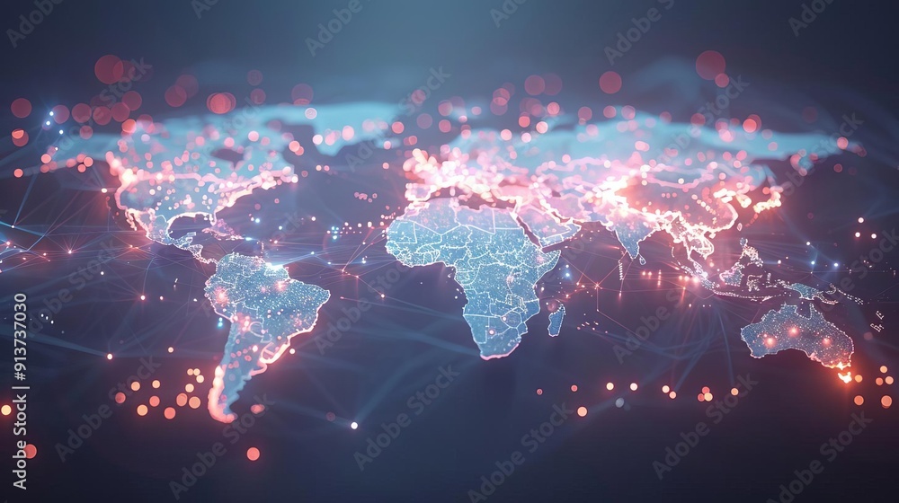 © Lucky_jl - Digital illustration of global resource distribution, resources levels, international impact