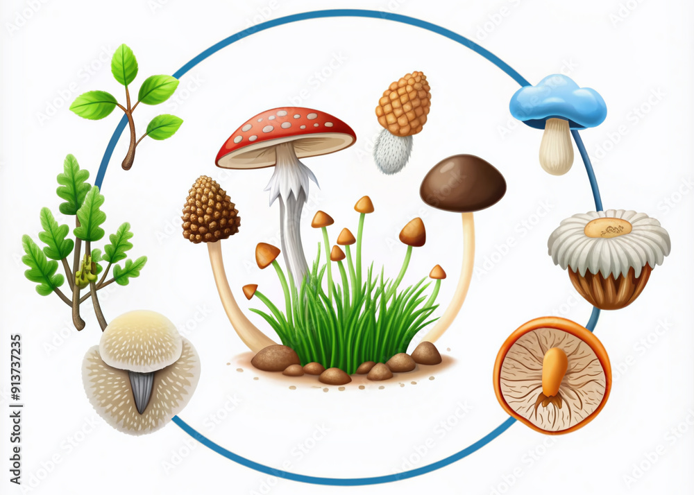Illustrated circular diagram showcasing the life cycle stages of a ...