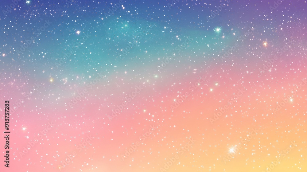 Pastel Sky with Scattered Stars and Glitter Pastel Sky with Scattered Stars and Glitter