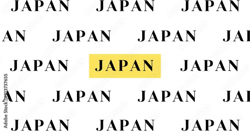 Japan Country text typing word, Marker Highlight Yellow Pen in Bold ...