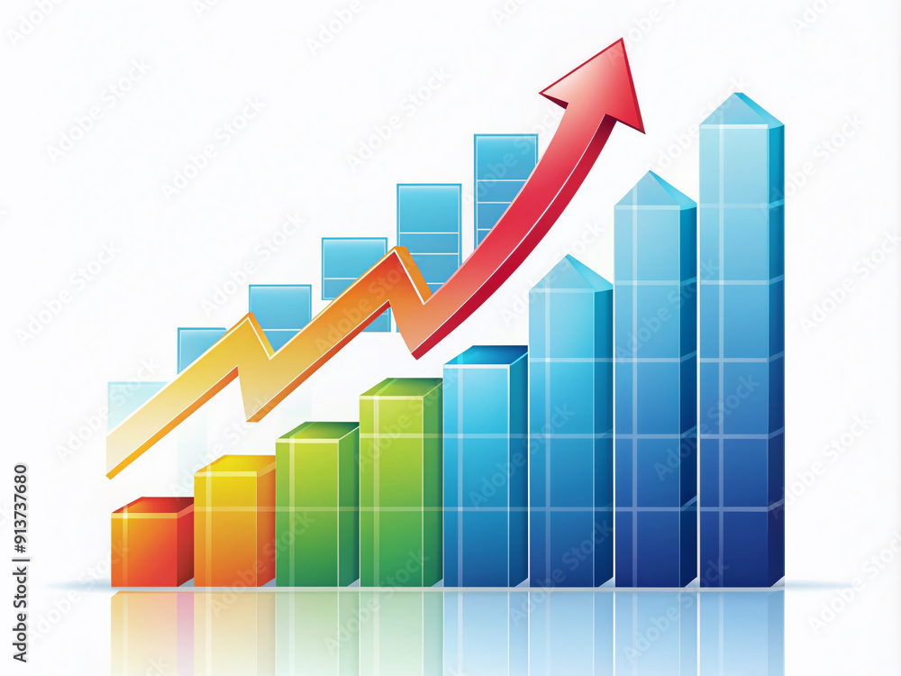 Illustrated set of growth graph vector icons depicting business chart with upward trend, representing financial rise, increase in profit, and successful market performance. Illustrated set of growth graph vector icons depicting business chart with upward trend, representing financial rise, increase in profit, and successful market performance.