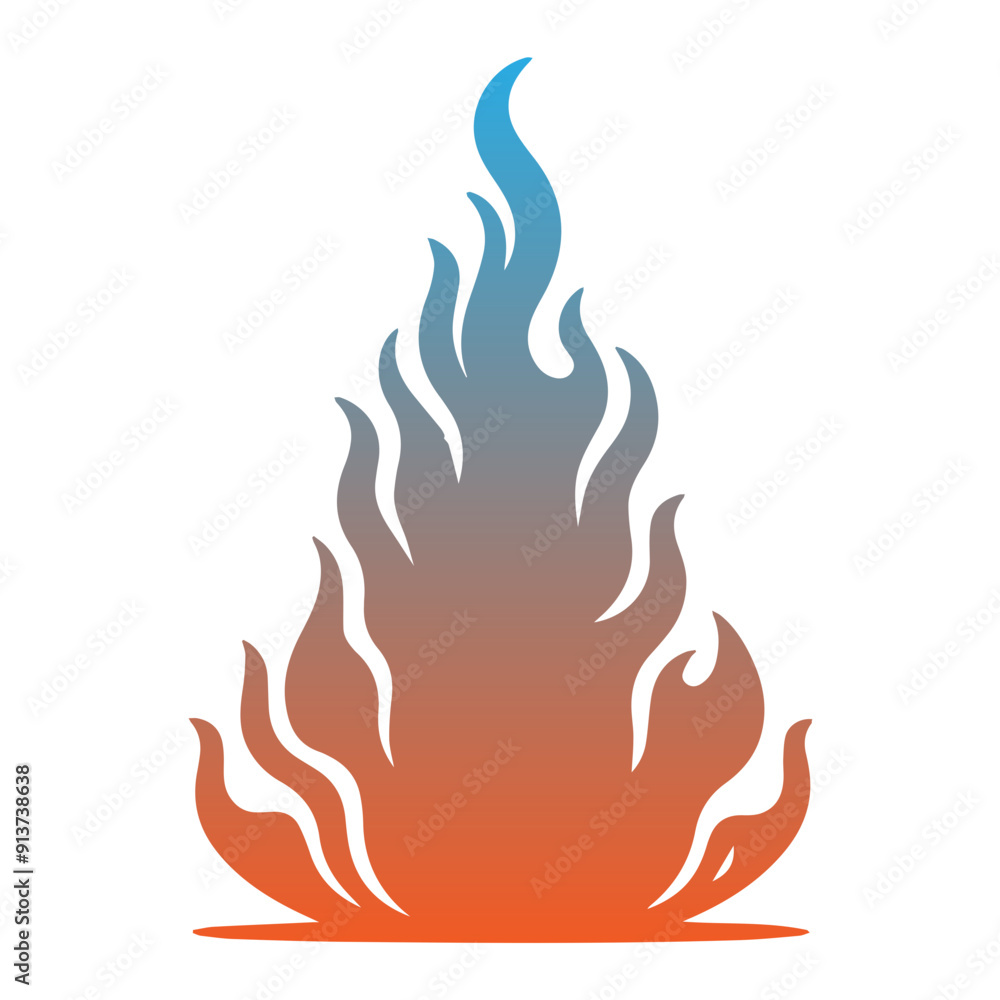 gradient orange and blue fire vector flat design gradient orange and blue fire vector flat design