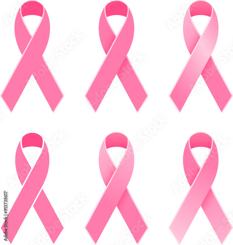 Vector pink ribbon symbol breast cancer awareness