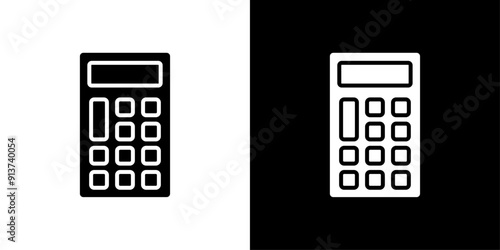 Calculator icon Flat vector set outline