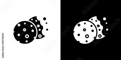 Cookie icon Flat vector set outline