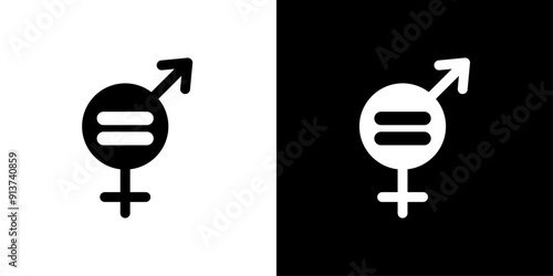 Equality icon Flat vector set outline