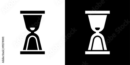 Hourglass end icon Flat vector set outline