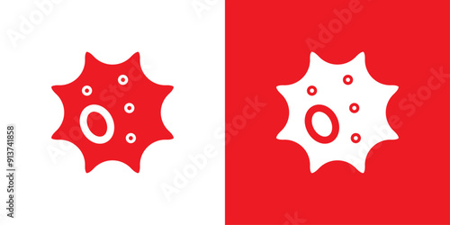 Microorganism icon Flat vector set outline