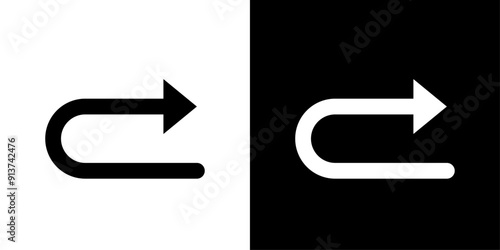 Redo icon Flat vector set outline