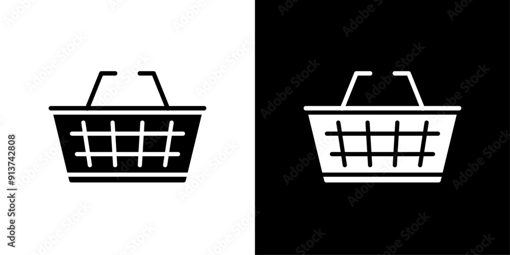 Shopping basket icon Flat vector set outline Shopping basket icon Flat vector set outline
