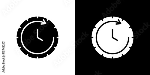 Time forward icon Flat vector set outline