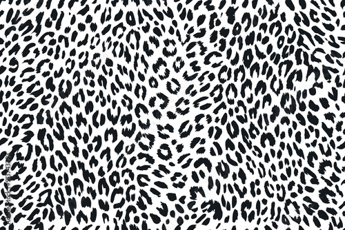 Seamless black and white leopard pattern, ideal for fashion, textile, and decor