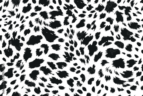 Seamless Leopard Pattern with Abstract Black Spots on White Background for Fashion and Design