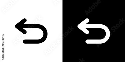 Undo icon Flat vector set outline