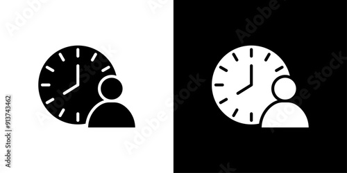 User time icon Flat vector set outline photo