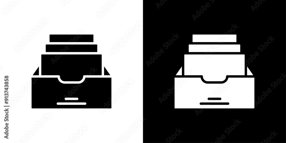 Archive icon Flat vector set outline Archive icon Flat vector set outline
