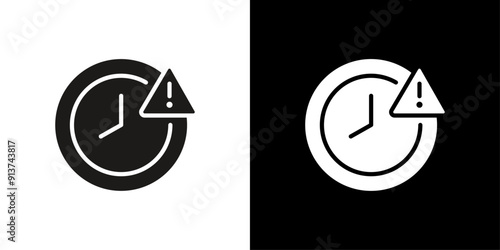Alarm exclamation icon Flat vector set outline