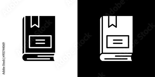 Book bookmark icon Flat vector set outline