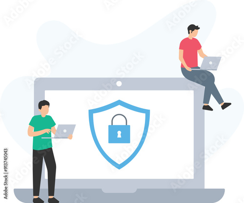 Cyber Safety or data safety,  Data Protection and High cyber security, Secure Business and digital security, website security concept
