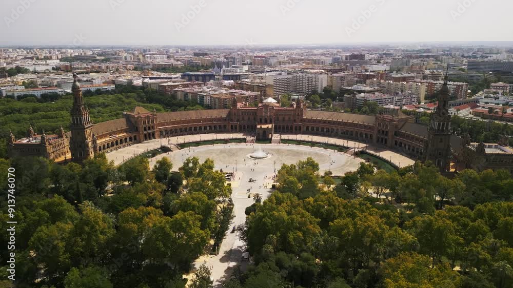 Plaza de España, Seville, Spain - Drone video Plaza de España, Seville, Spain - Drone video