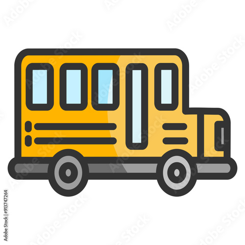 School Bus  Icon Element For Design