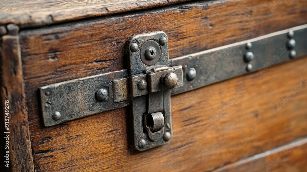 Metal sliding lock wooden box Metal sliding lock wooden box